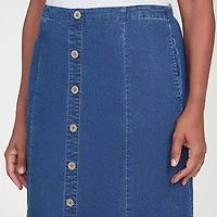 Alfred Dunner Classics Womens Denim Skirt