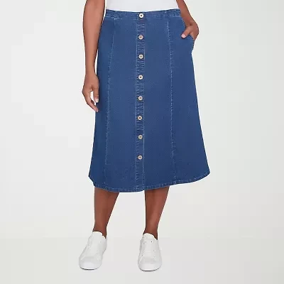 Alfred Dunner Classics Womens Denim Skirt