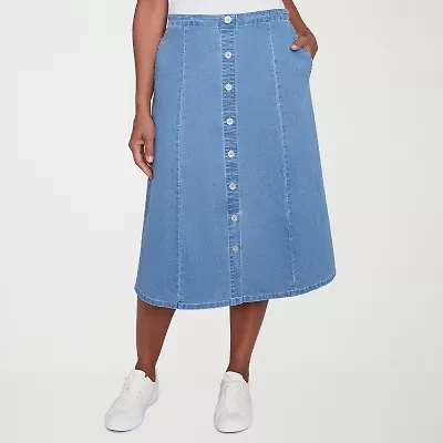 Alfred Dunner Classics Womens Denim Skirt