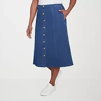 Alfred Dunner Classics Womens Denim Skirt