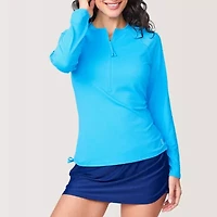 Free Country Womens Crew Neck Long Sleeve Active Quarter-Zip Pullover