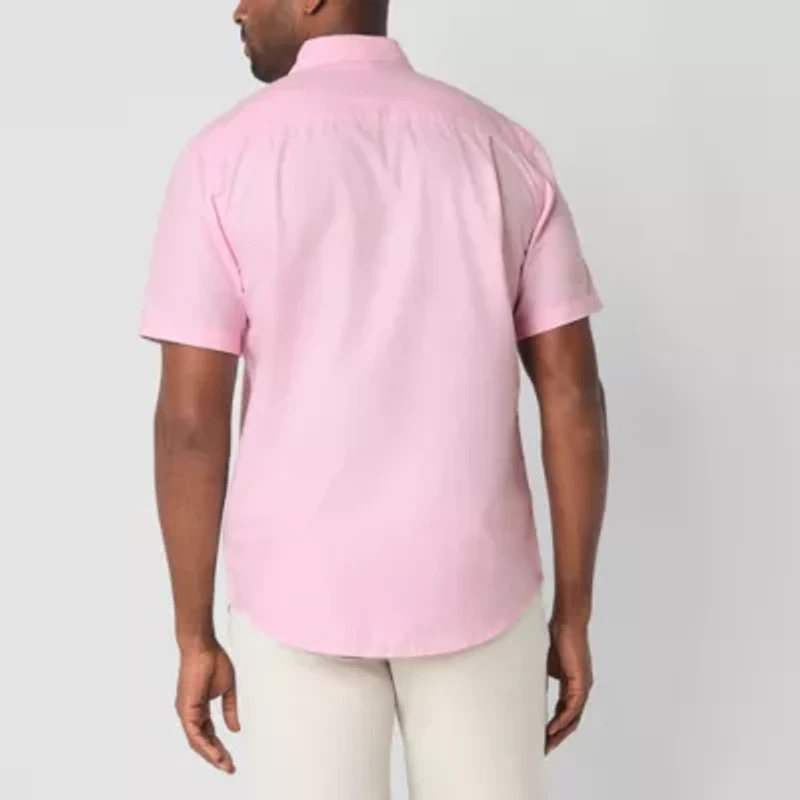St. John's Bay Performance Oxford Mens Short Sleeve Classic Fit Button-Down Shirt