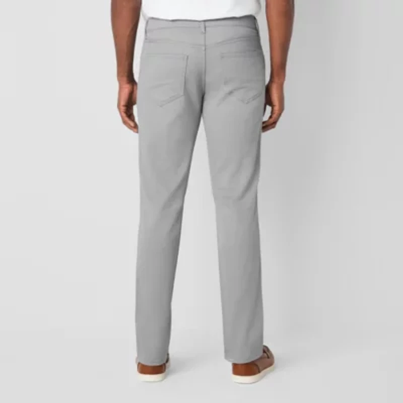 St. John's Bay Stretch Knit 5 Pocket Mens Slim Fit Flat Front Pant