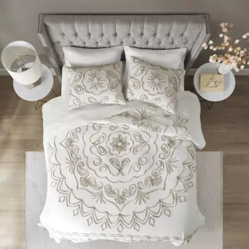Madison Park Juliana 3 Piece Tufted Cotton Chenille Coverlet Set