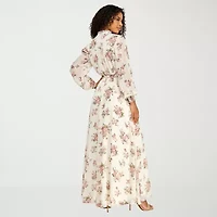 Premier Amour Womens Long Sleeve Floral Maxi Dress