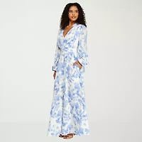 Premier Amour Womens Long Sleeve Floral Maxi Dress