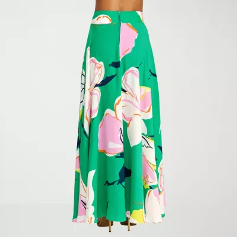 Premier Amour Womens High Rise Floral Maxi Skirt