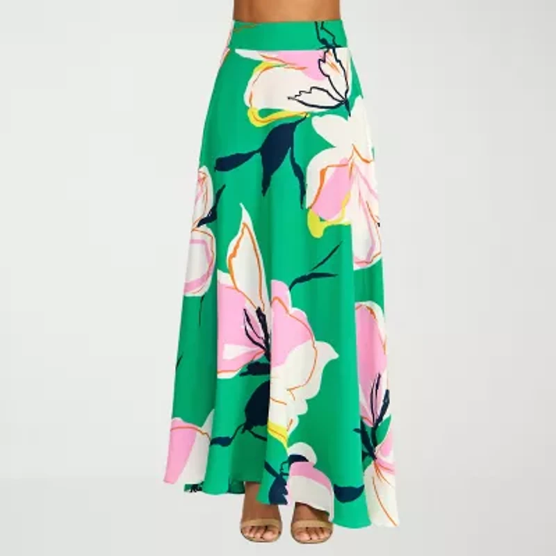 Premier Amour Womens High Rise Floral Maxi Skirt