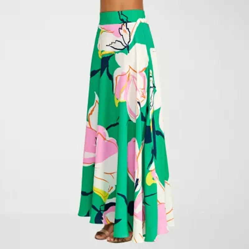 Premier Amour Womens High Rise Floral Maxi Skirt