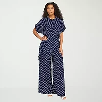 Premier Amour Womens V Neck Short Sleeve Blouse