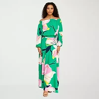 Premier Amour Womens Straight Neck Long Sleeve Blouse