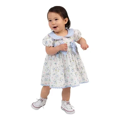 Rare Editions Baby Girls Short Sleeve Cap A-Line Dress