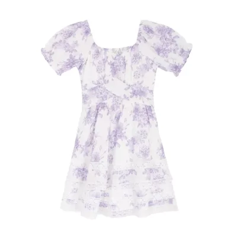 Rare Editions Big Kid Girls Short Sleeve A-Line Dress