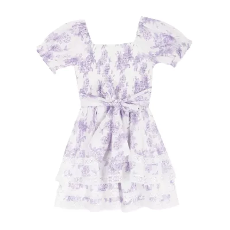 Rare Editions Big Kid Girls Short Sleeve A-Line Dress