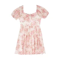 Rare Editions Big Kid Girls Short Sleeve Puffed A-Line Dress