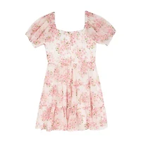 Rare Editions Big Kid Girls Short Sleeve Puffed A-Line Dress