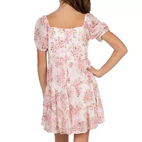 Rare Editions Big Kid Girls Short Sleeve Puffed A-Line Dress