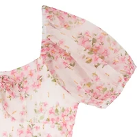 Rare Editions Big Kid Girls Short Sleeve Puffed A-Line Dress