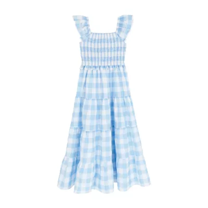 Rare Editions Big Kid Girls Sleeveless Gingham Maxi Dress