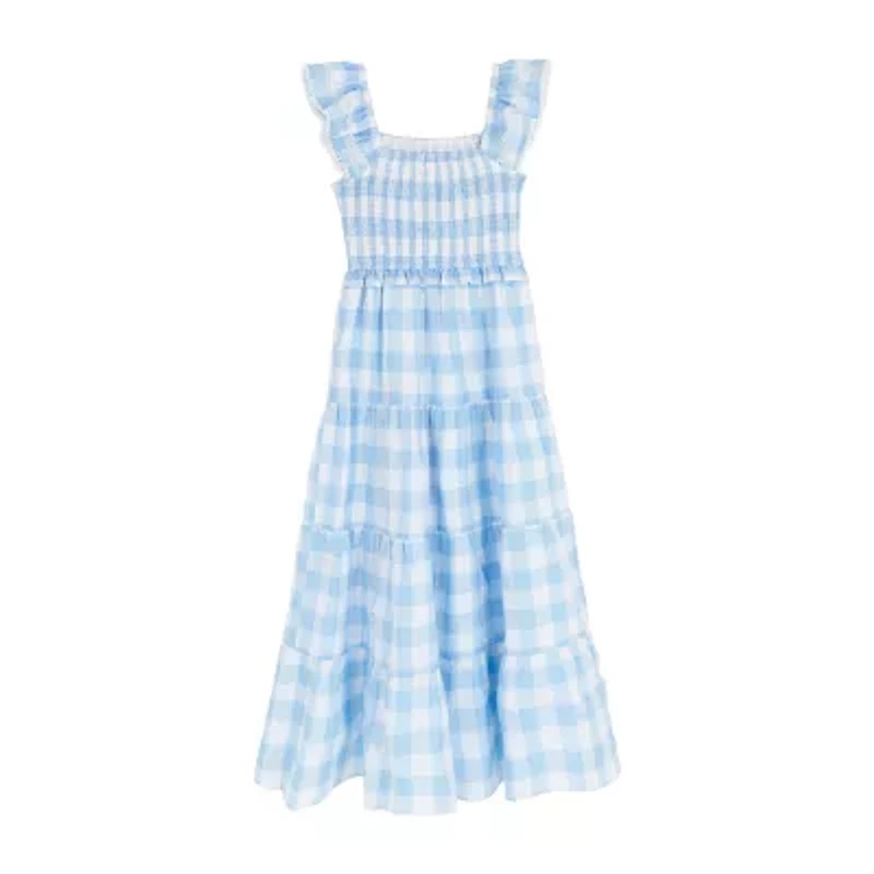 Rare Editions Big Kid Girls Sleeveless Gingham Maxi Dress