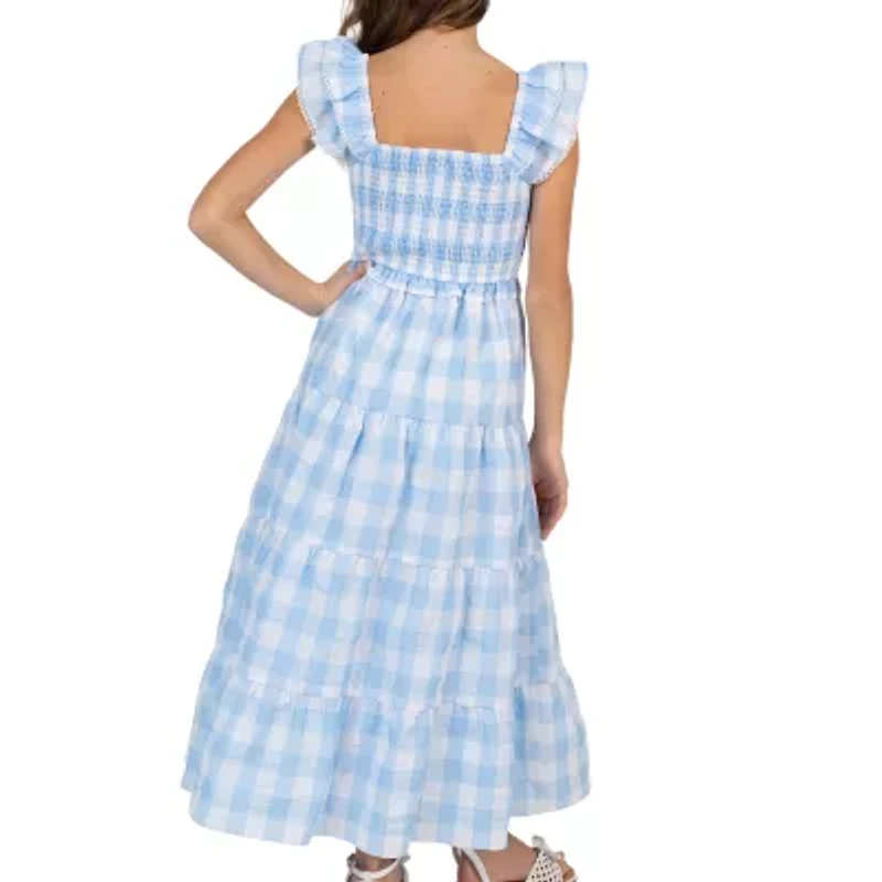 Rare Editions Big Kid Girls Sleeveless Gingham Maxi Dress