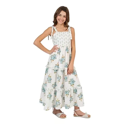 Rare Editions Big Kid Girls Sleeveless Floral Maxi Dress