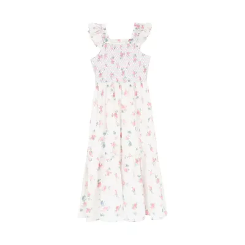 Rare Editions Big Kid Girls Sleeveless Ruffled Floral Maxi Dress