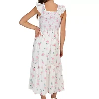 Rare Editions Big Kid Girls Sleeveless Ruffled Floral Maxi Dress