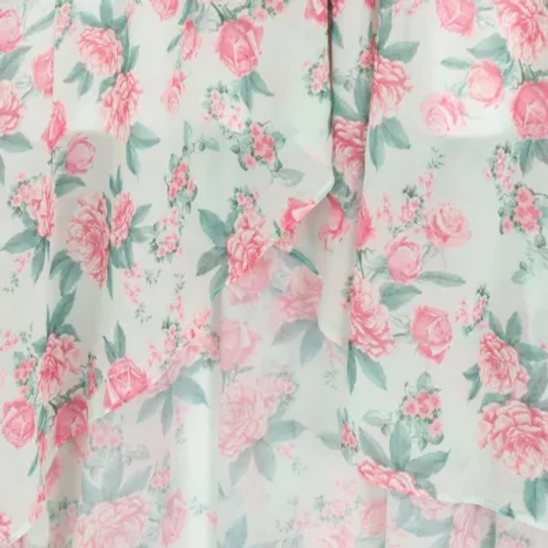 Rare Editions Big Kid Girls Sleeveless Flutter Floral Maxi Dress