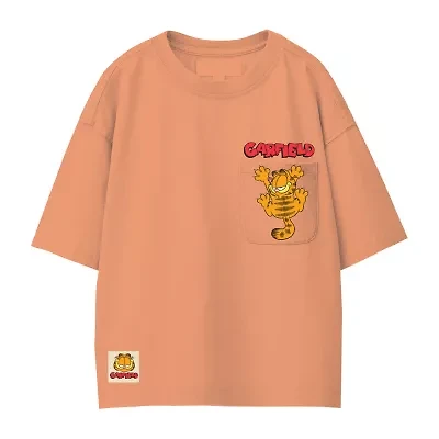 Little & Big Kid Boys Crew Neck Short Sleeve Oversized Garfield Graphic T-Shirt