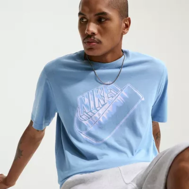 Nike Mens Crew Neck Short Sleeve Regular Fit Graphic T-Shirt