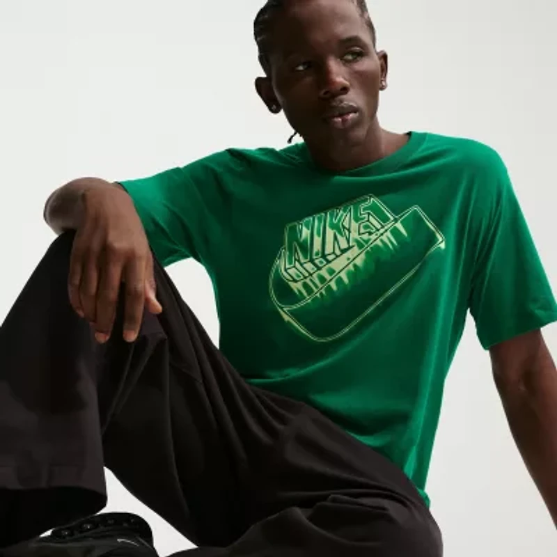 Nike Mens Crew Neck Short Sleeve Regular Fit Graphic T-Shirt