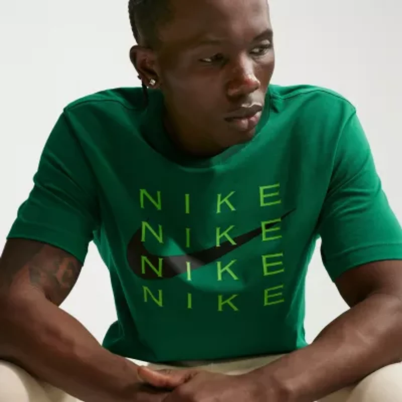 Nike Swoosh Mens Crew Neck Short Sleeve Classic Fit Graphic T-Shirt