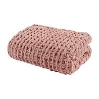 Madison Park Chenille Handmade Chunky Knit Lightweight Throw