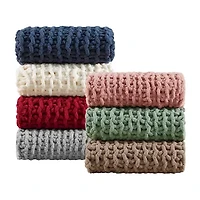 Madison Park Chenille Handmade Chunky Knit Lightweight Throw
