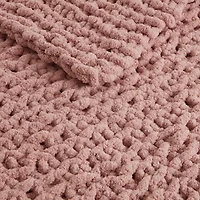 Madison Park Chenille Handmade Chunky Knit Lightweight Throw