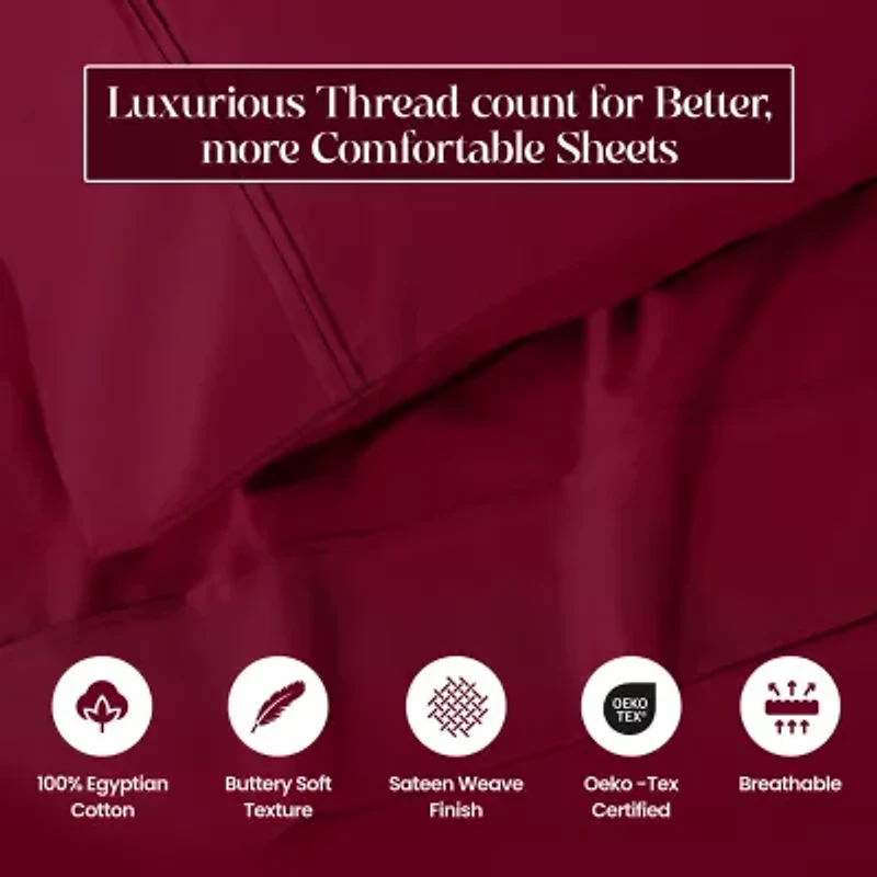 SUPERIOR® Egyptian Cotton Premium Heavyweight 1200tc Deep Pocket Sheet Set