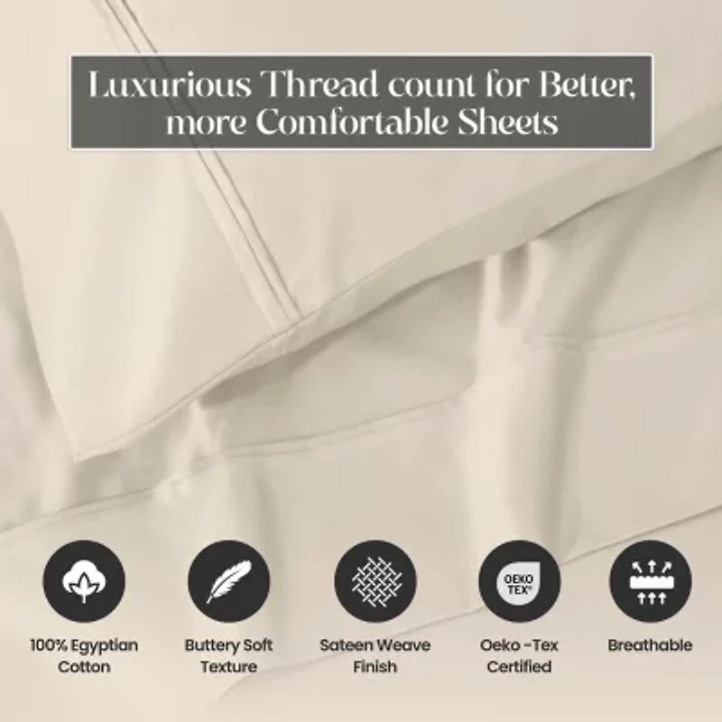 SUPERIOR® Egyptian Cotton Premium Heavyweight 1200tc Deep Pocket Sheet Set