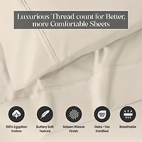 SUPERIOR® Egyptian Cotton Premium Heavyweight 1200tc Deep Pocket Sheet Set