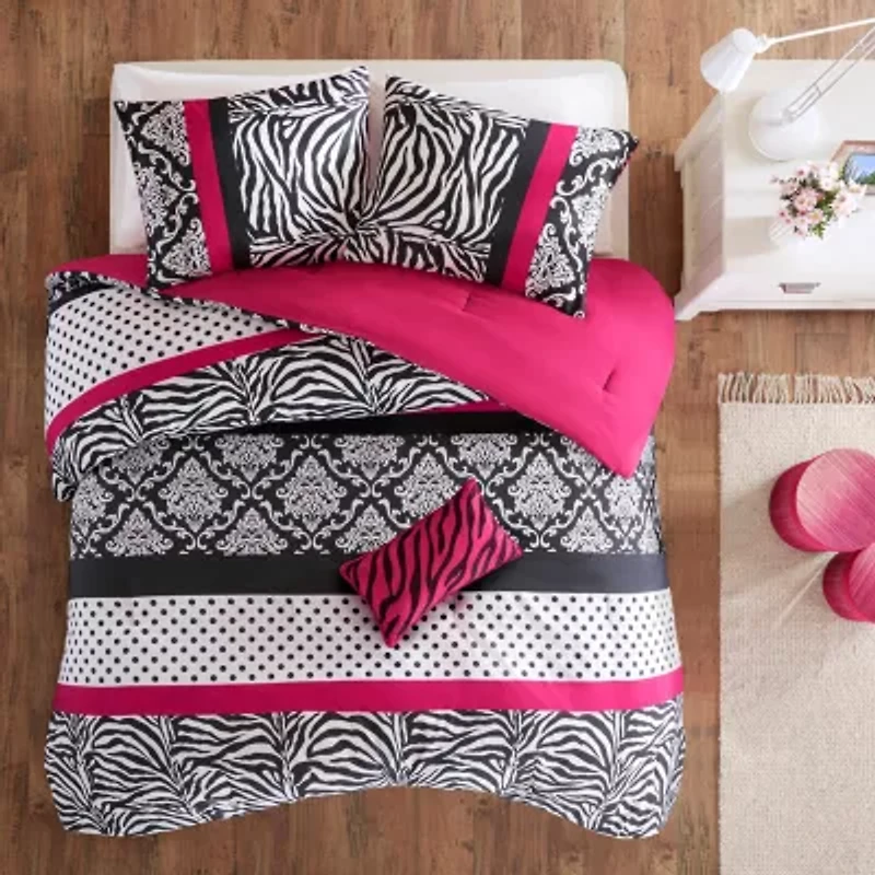 Intelligent Design Gemma Zebra Comforter Set with decorative pillow
