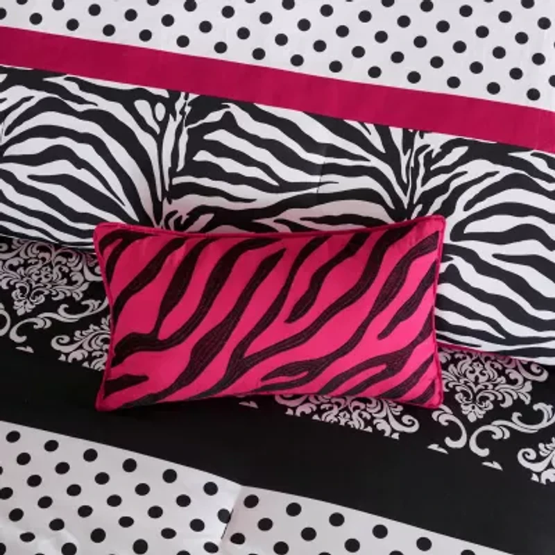 Intelligent Design Gemma Zebra Comforter Set with decorative pillow