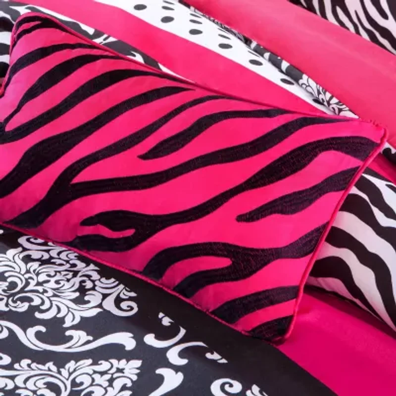 Intelligent Design Gemma Zebra Comforter Set with decorative pillow