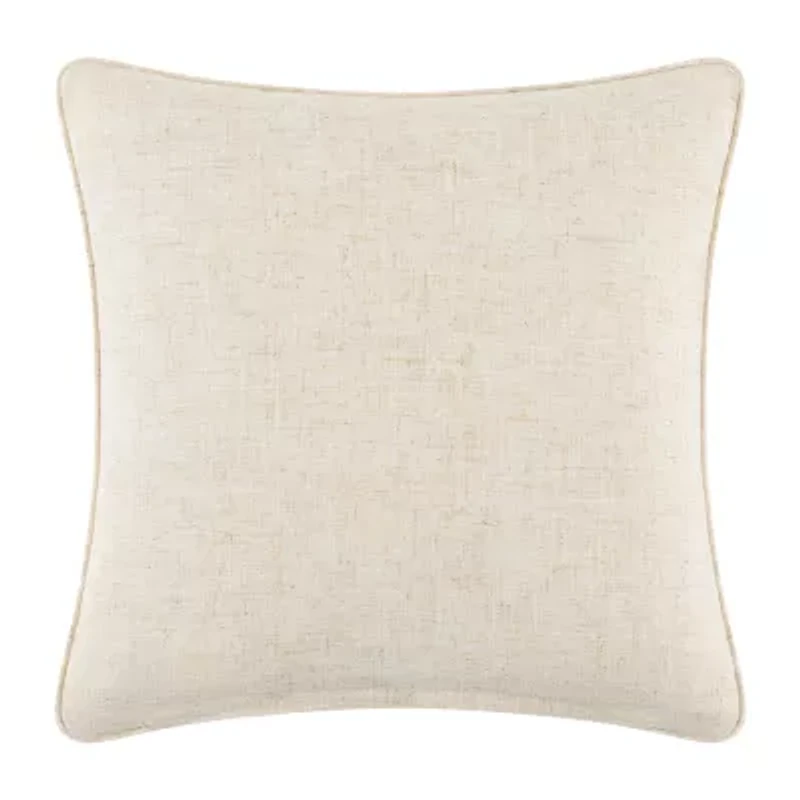 Rose Tree Bronte Square Floral Embroidery Decorative Square Throw Pillow