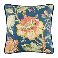 Rose Tree Secret Garden Floral Square Decortive Square Throw Pillow