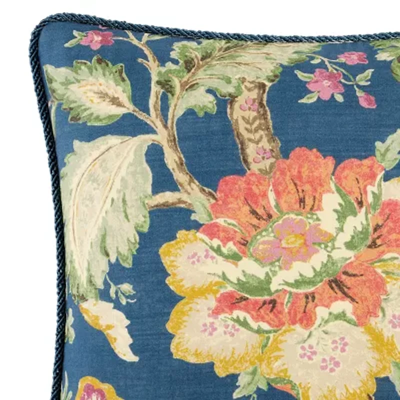 Rose Tree Secret Garden Floral Square Decortive Square Throw Pillow