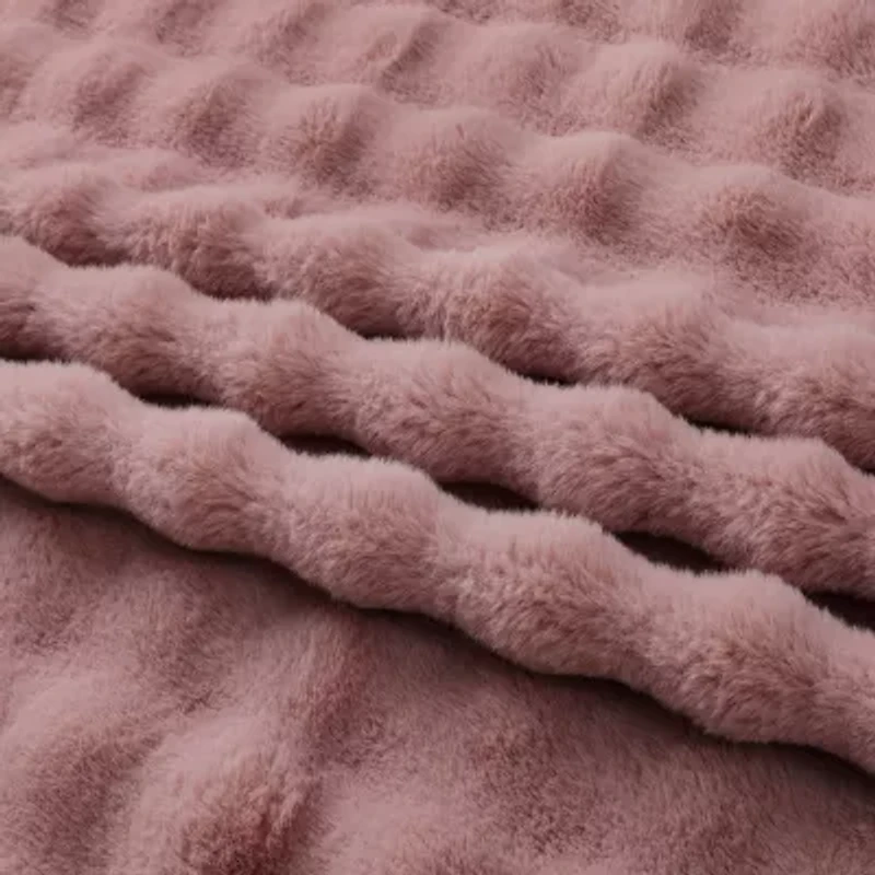 Regal Home Bubble Faux Fur 50x70 Washable Midweight Throw