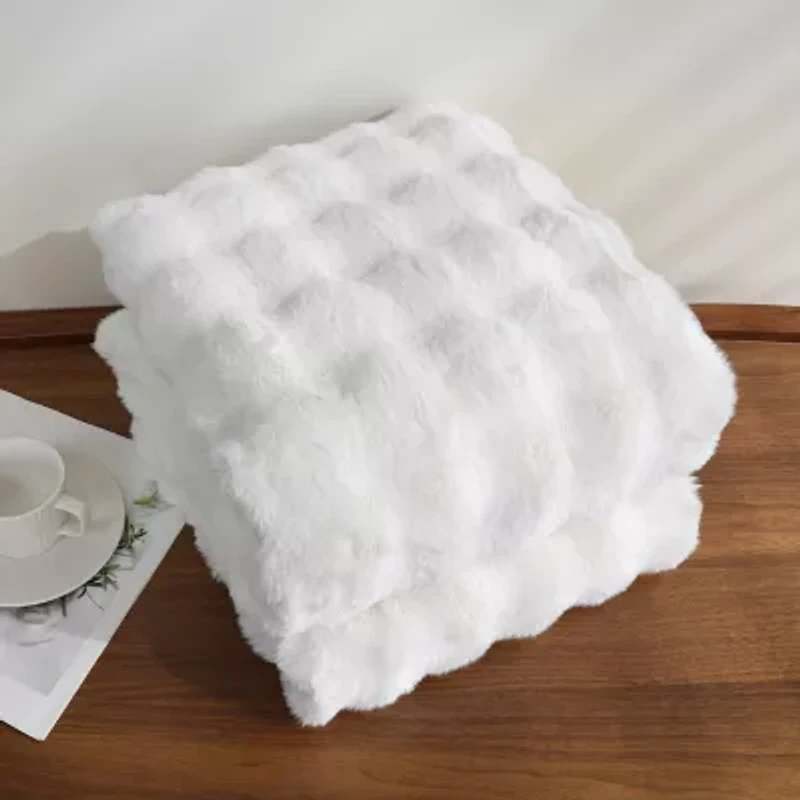 Regal Home Bubble Faux Fur 50x70 Washable Midweight Throw