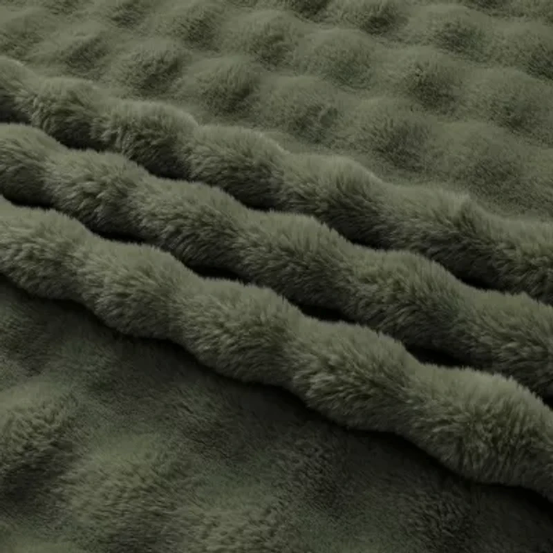 Regal Home Bubble Faux Fur 50x70 Washable Midweight Throw