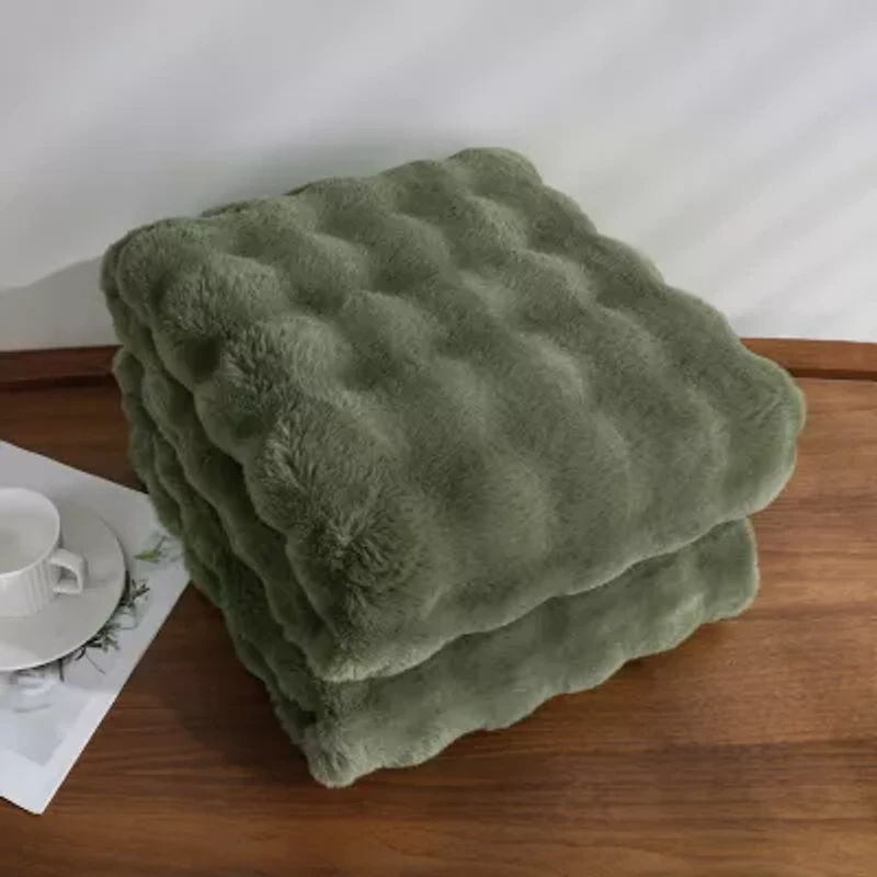 Regal Home Bubble Faux Fur 50x70 Washable Midweight Throw