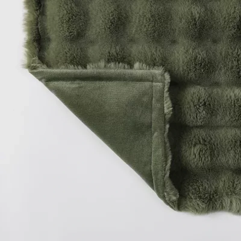 Regal Home Bubble Faux Fur 50x70 Washable Midweight Throw